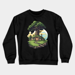 Homely Burrow - Round Door - Halfling Home - Fantasy Crewneck Sweatshirt